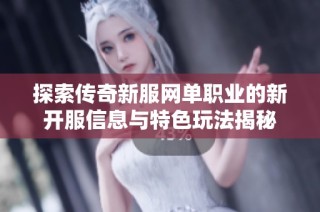 探索传奇新服网单职业的新开服信息与特色玩法揭秘