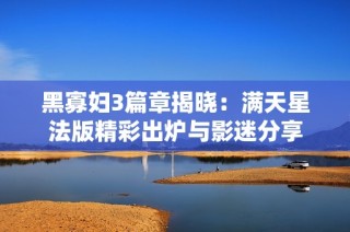 黑寡妇3篇章揭晓：满天星法版精彩出炉与影迷分享