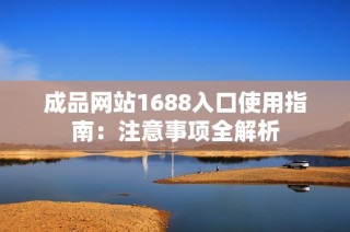 成品网站1688入口使用指南：注意事项全解析