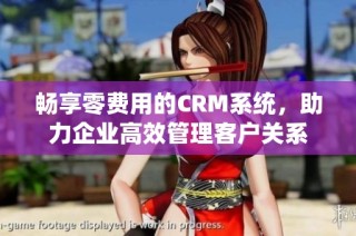 畅享零费用的CRM系统，助力企业高效管理客户关系