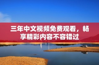 三年中文视频免费观看，畅享精彩内容不容错过