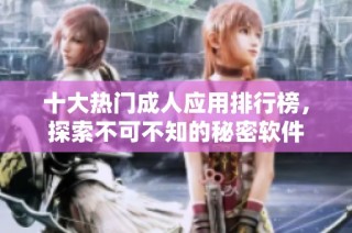 十大热门成人应用排行榜，探索不可不知的秘密软件