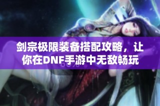 剑宗极限装备搭配攻略，让你在DNF手游中无敌畅玩