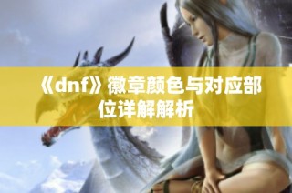 《dnf》徽章颜色与对应部位详解解析