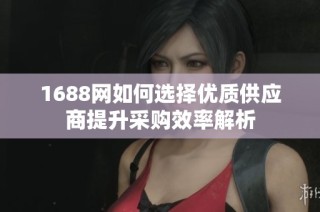 1688网如何选择优质供应商提升采购效率解析