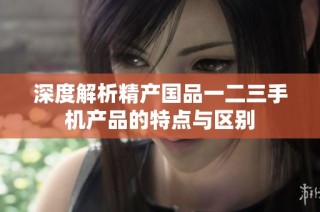 深度解析精产国品一二三手机产品的特点与区别
