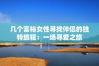 几个富裕女性寻找伴侣的独特旅程：一场寻爱之旅