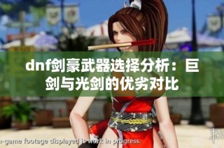 dnf剑豪武器选择分析：巨剑与光剑的优劣对比