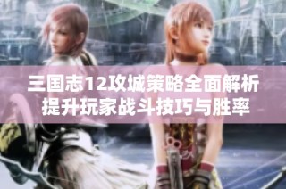 三国志12攻城策略全面解析 提升玩家战斗技巧与胜率