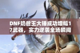 DNF奶爸王大锤成功增幅17武器，实力逆袭全场瞬间引发热议