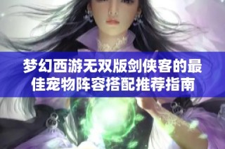 梦幻西游无双版剑侠客的最佳宠物阵容搭配推荐指南
