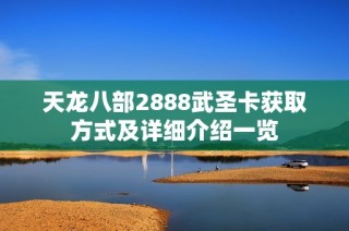 天龙八部2888武圣卡获取方式及详细介绍一览
