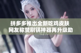 拼多多推出全新吃鸡皮肤 网友称赞刷锅神器再升级助力游戏体验