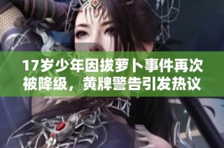 17岁少年因拔萝卜事件再次被降级，黄牌警告引发热议