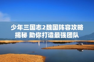 少年三国志2魏国阵容攻略揭秘 助你打造最强团队