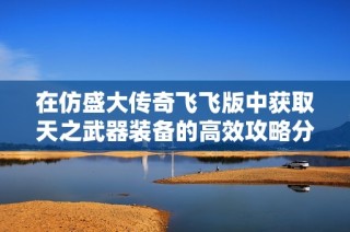 在仿盛大传奇飞飞版中获取天之武器装备的高效攻略分享