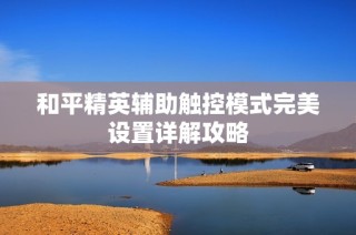 和平精英辅助触控模式完美设置详解攻略