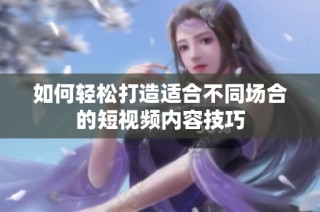 如何轻松打造适合不同场合的短视频内容技巧