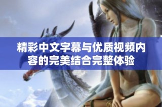 精彩中文字幕与优质视频内容的完美结合完整体验