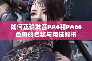 如何正确发音PA6和PA66色母的名称与用法解析