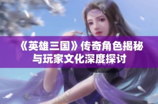 《英雄三国》传奇角色揭秘与玩家文化深度探讨