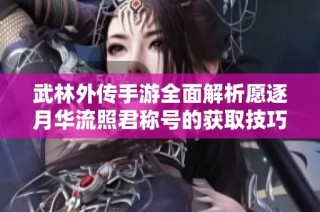 武林外传手游全面解析愿逐月华流照君称号的获取技巧与攻略