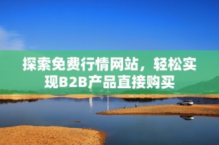 探索免费行情网站，轻松实现B2B产品直接购买