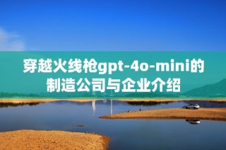 穿越火线枪gpt-4o-mini的制造公司与企业介绍