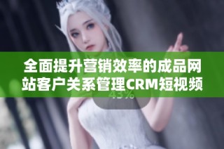 全面提升营销效率的成品网站客户关系管理CRM短视频解析