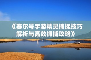 《赛尔号手游精灵捕捉技巧解析与高效抓捕攻略》