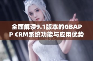 全面解读9.1版本的GBAPP CRM系统功能与应用优势