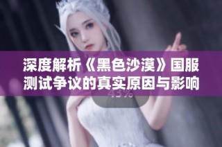 深度解析《黑色沙漠》国服测试争议的真实原因与影响