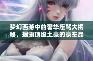 梦幻西游中的奢华座驾大揭秘，揭露顶级土豪的豪车品牌背后真相