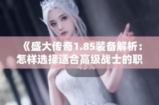 《盛大传奇1.85装备解析：怎样选择适合高级战士的职业》