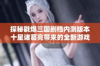 探秘戳爆三国删档内测版本十星诸葛亮带来的全新游戏体验值得一试吗