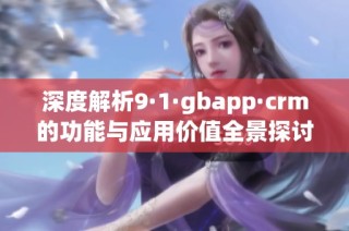 深度解析9·1·gbapp·crm的功能与应用价值全景探讨