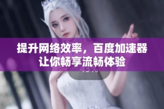 提升网络效率，百度加速器让你畅享流畅体验