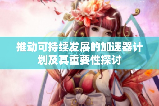 推动可持续发展的加速器计划及其重要性探讨