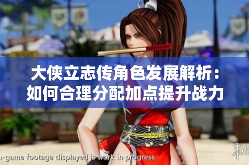大侠立志传角色发展解析：如何合理分配加点提升战力