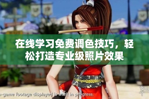 在线学习免费调色技巧，轻松打造专业级照片效果