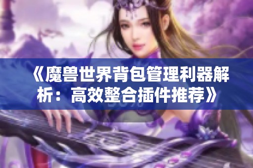 《魔兽世界背包管理利器解析：高效整合插件推荐》