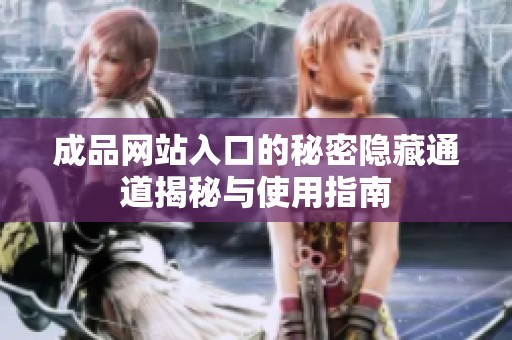 成品网站入口的秘密隐藏通道揭秘与使用指南