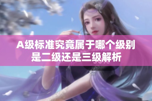 A级标准究竟属于哪个级别是二级还是三级解析