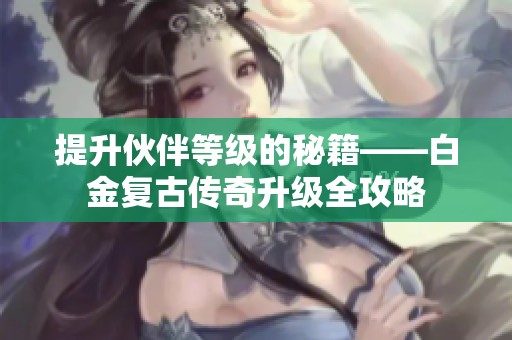 提升伙伴等级的秘籍——白金复古传奇升级全攻略