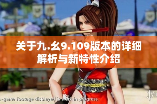 关于九.幺9.109版本的详细解析与新特性介绍