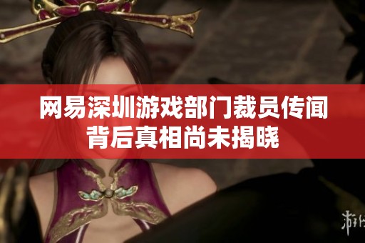 网易深圳游戏部门裁员传闻背后真相尚未揭晓
