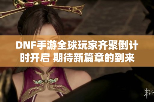 DNF手游全球玩家齐聚倒计时开启 期待新篇章的到来