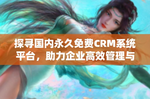 探寻国内永久免费CRM系统平台，助力企业高效管理与客户关系提升
