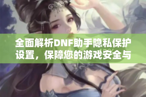 全面解析DNF助手隐私保护设置，保障您的游戏安全与私密性