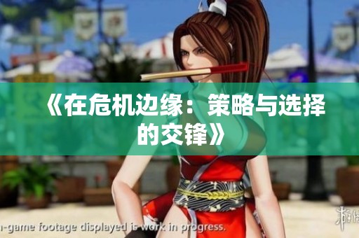 《在危机边缘：策略与选择的交锋》